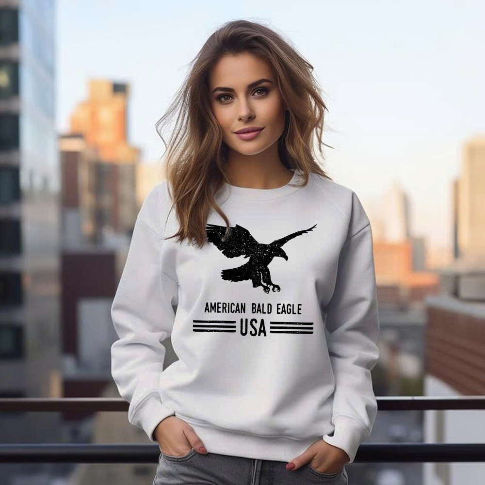 American Bald Eagle USA Shirt For 4th Of July Vintage Sweatshirt Women Men