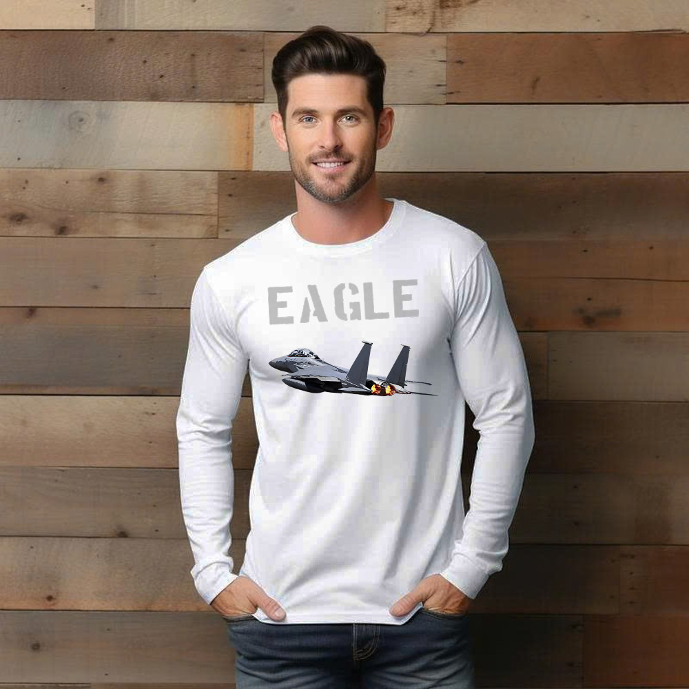 McDonnell Douglas F 15 Eagle Fighter Aircraft Long Sleeve Shirt Mens Aviation Gift Ideas