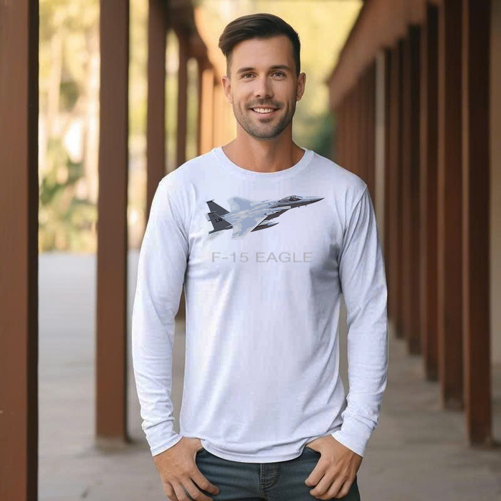 McDonnell Douglas F 15 Eagle Shirt Fighter Aircraft Pilot Long Sleeve Shirt Guys Gift